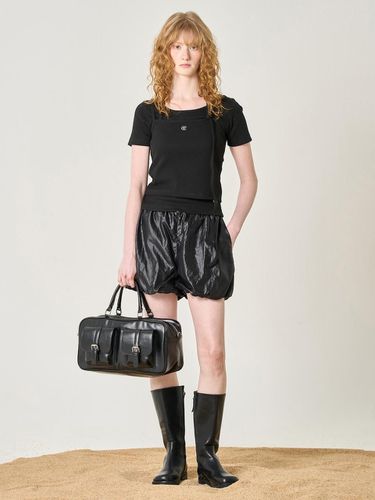 Glossy Puff Shorts_Black - ELLIOTI - Modalova