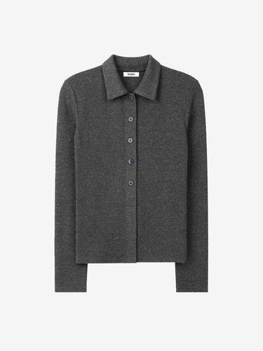 Collar button-up cardigan_deep gray - BASIKA - Modalova