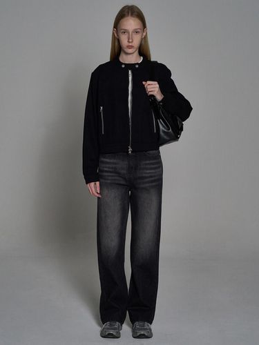 Regular Brushed Denim Pants_Black - ELLIOTI - Modalova