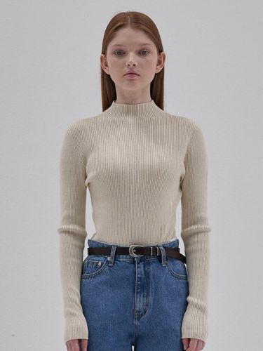 Wholegarment Mockneck Knit Ts_beige - ELLIOTI - Modalova