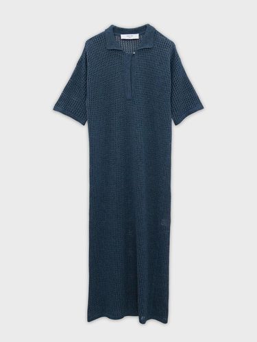 Basic Collar Knit Dress - Deep Blue - Arch The - Modalova