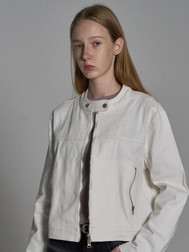 Cotton Zip-Up Jacket_White - ELLIOTI - Modalova