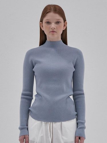 Wholegarment Mockneck Knit Ts_Blue - ELLIOTI - Modalova