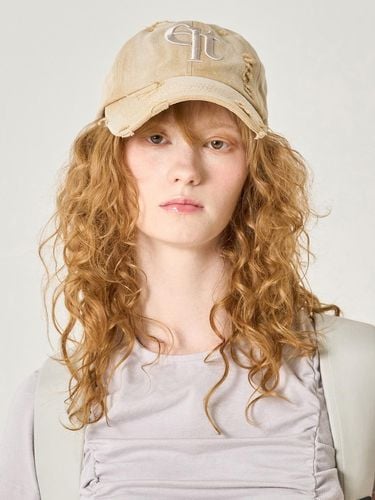 Brush Washed Ball Cap_Beige - ELLIOTI - Modalova