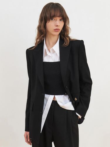 Wool back slit blazer_BLACK - CITYBREEZE - Modalova