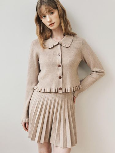 Pleated Knitwear Skirt_beige - BASIKA - Modalova