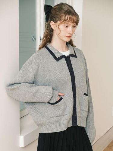 Color button cardigan_gray - BASIKA - Modalova