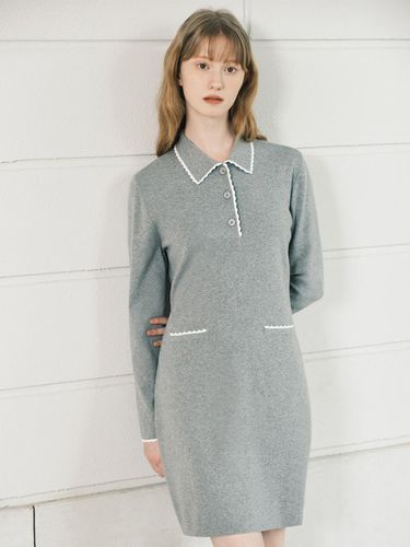 Frill PATTERN dress_gray - BASIKA - Modalova