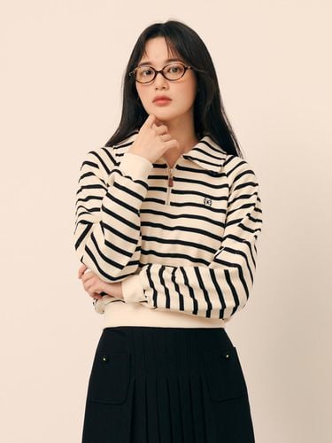 Stripe Zip-Up Collar T-shirt GP9P0TS901 - JJ JIGOTT - Modalova