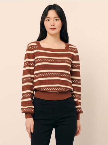 PATTERN Mix Square Neck Pullover Knit GP9P1PO931 - JJ JIGOTT - Modalova