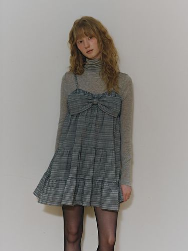 BIG BOW FRONT DRESS_GRAY - AMIDI - Modalova