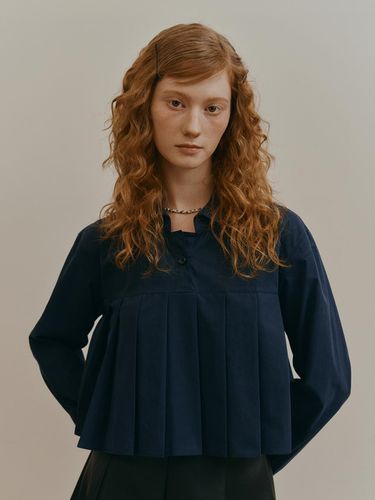 PLEATED SHIRT_NAVY - AMIDI - Modalova