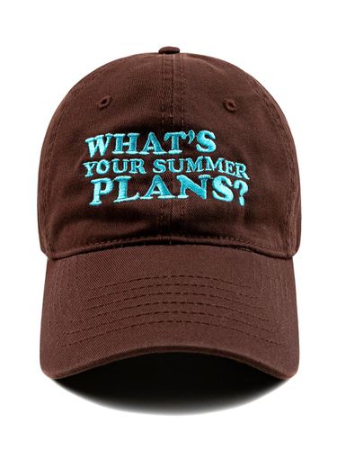 SUMMER PLANS Washed Ball Cap-Brown - Wick - Modalova