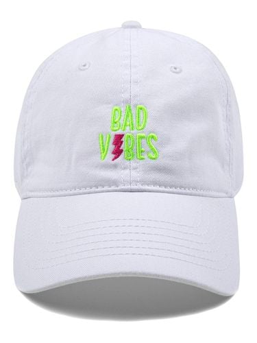 BAD VIBES Washed Ball Cap-White - Wick - Modalova