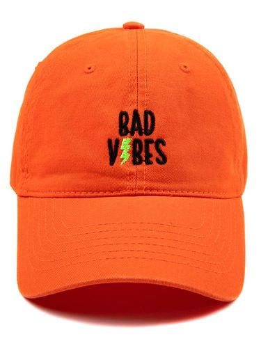 BAD VIBES Washed Ball Cap-ORANGE - Wick - Modalova