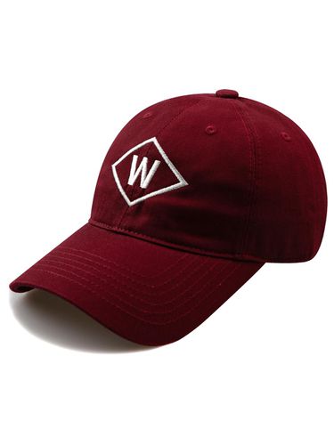 W RHOMBUS Washed Ball Cap- Burgundy - Wick - Modalova