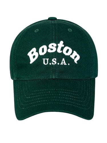 Boston U.S.A. Washed Ball Cap-Dark Green - Wick - Modalova