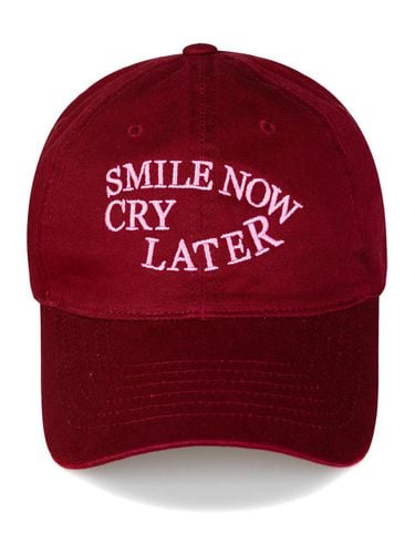 SMILE & CRY WASHED BALL CAP-BURGANDY - Wick - Modalova