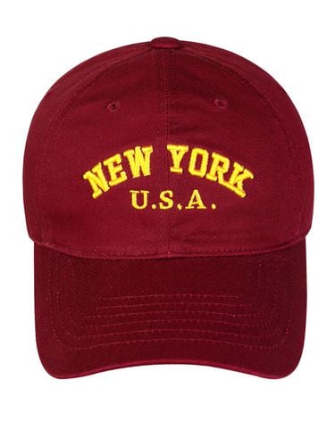 NEW YORK U.S.A. Washed ball cap- burgundy - Wick - Modalova