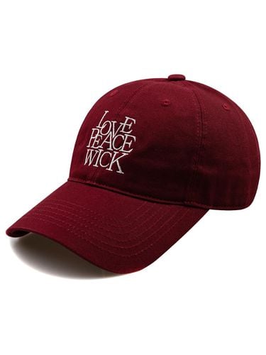 LOVE PEACE WASHED BALL CAP-BURGUNDY - Wick - Modalova