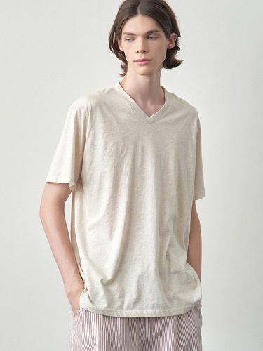 Koznock Plain Cotton Men's V-Neck Short Sleeve T-s - KOZNOK - Modalova