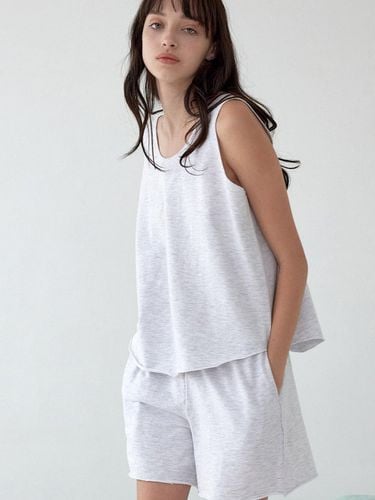 Plain Pure Cotton Sleeveless Women's Pajamas Set - KOZNOK - Modalova