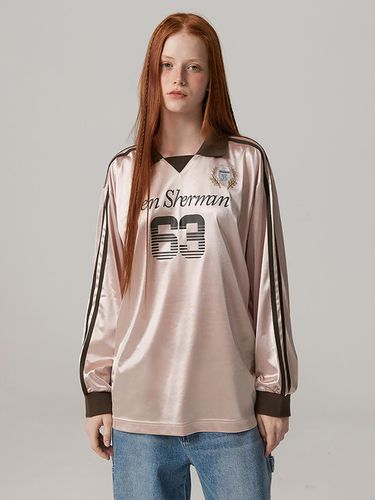 Satin Football Jersey Collar T-shirt [Pink] (BOCTS852FPK) - bensherman - Modalova