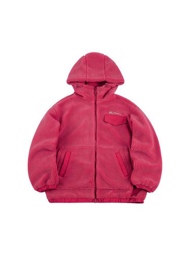 Women's Brand Logo Hooded Fleece Jacket - Pink - bensherman - Modalova