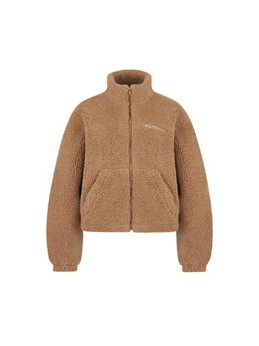 Women's Front Logo High-Neck Fleece Jacket - Beige - bensherman - Modalova