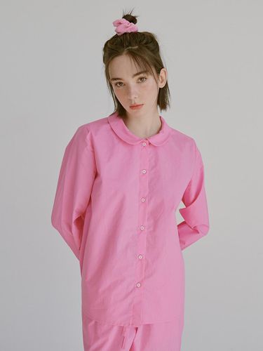 Red pink round collar shirt - SLEEPYGOM - Modalova