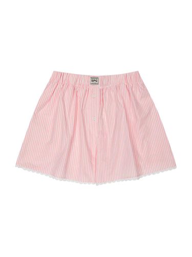 Pink stripe lace short pants - SLEEPYGOM - Modalova