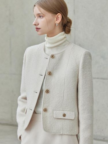 Wool Stitch Jacket - Beige - hyyk - Modalova