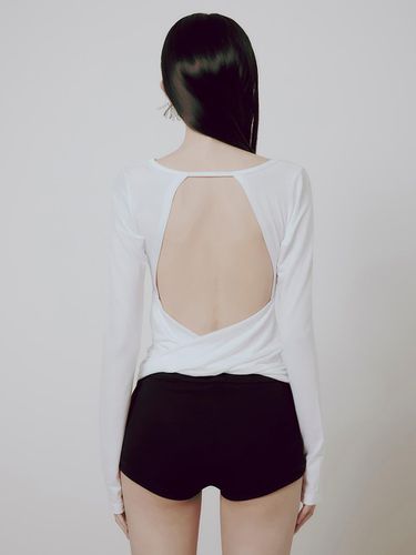 Backless Drape Long Sleeve Top - FLARE UP - Modalova