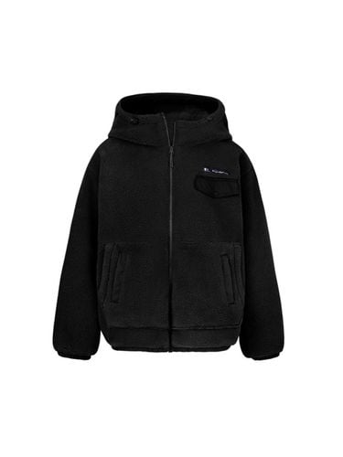 Women's Brand Logo Hooded Fleece Jacket - Black - bensherman - Modalova