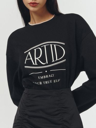 Logo point oversized fit long-sleeved T-shirt_BLAC - ARTID - Modalova