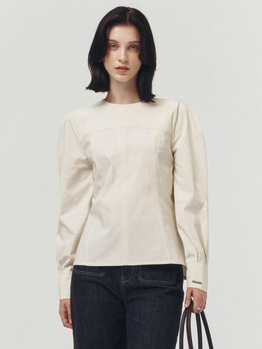 Cotton Volume Sleeve Blouse_LIGHT BEIGE - ARTID - Modalova