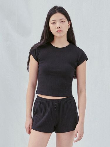 Pure Black Short Sleeve T - SLEEPYGOM - Modalova