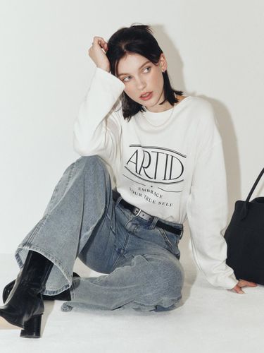 Logo point oversized fit long-sleeved T-shirt_WHIT - ARTID - Modalova