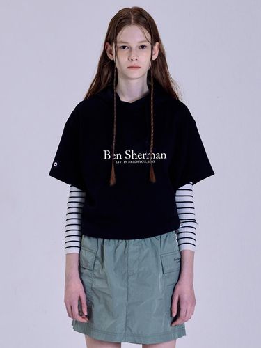 Women's Basic Hooded Short-Sleeved T-shirt - bensherman - Modalova