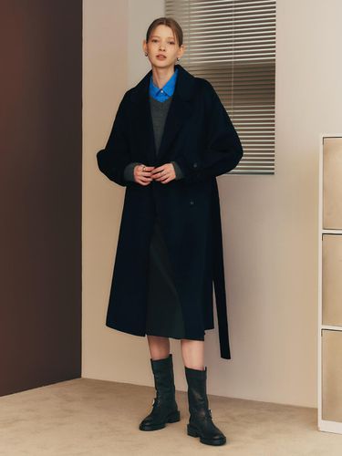 Handmade Boutique Wool Coat / Navy - ZEROSTREET - Modalova