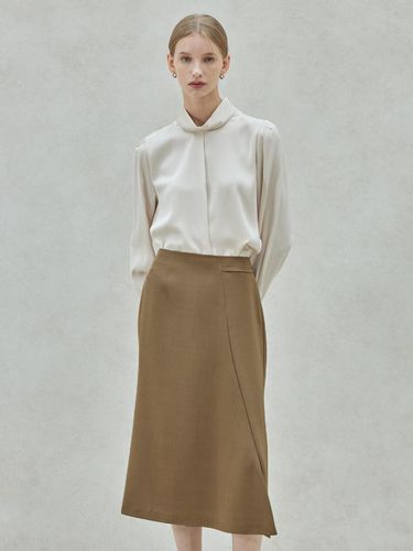 Fluid Semi A-Line Skirt_Light Brown - hyyk - Modalova