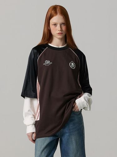 Satin Raglan Football Jersey T-shirt [Brown] (BOCTS851FBW) - bensherman - Modalova