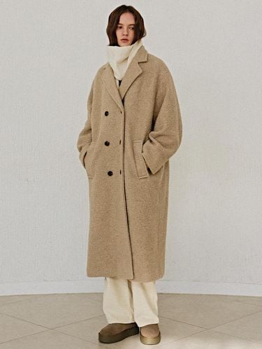 BOUCLE WOOL DOUBLE LONG COAT_BEIGE - YAN13 - Modalova