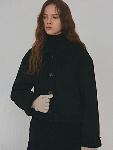 CASUAL FLUFFY SUEDE JACKET_BLACK - YAN13 - Modalova