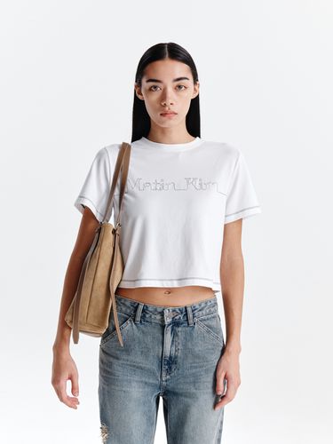 MATIN EDGE STITCH LOGO CROP TOP IN - Matin Kim - Modalova