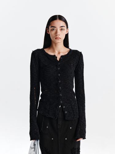 UNBALANCE BUTTON DETAIL CARDIGAN IN - Matin Kim - Modalova