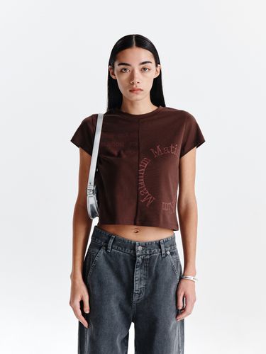 PRINT MIXED CROP TOP IN BROWN - Matin Kim - Modalova