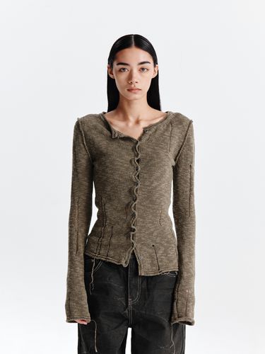 UNBALANCE BUTTON DETAIL CARDIGAN IN - Matin Kim - Modalova