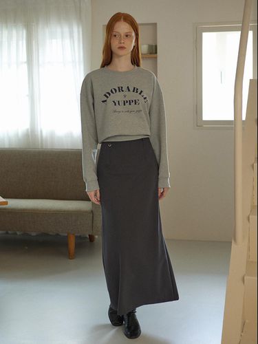 WOOL LINE SKIRT_CHARCOAL - YUPPE - Modalova