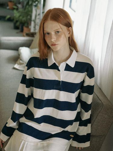 LONG STRIPE T-SHIRT_NAVY - YUPPE - Modalova